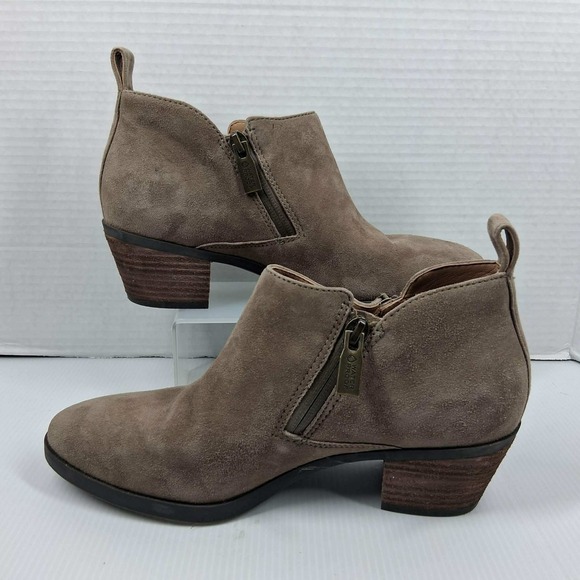 Vionic Shoes - Vionic Cecily Waterproof Suede Ankle Boots Taupe Brown Zipper Booties Womens 7